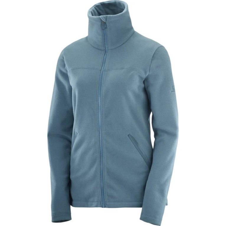 Turquoise Salomon Essential Cosy Fleece Full Zip Women's Jackets | IE US0453